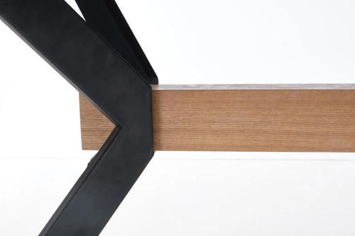 Rozkládací jídelní stůl Carbad dub přírodní černé nohy moderní loft 160-220x90 cm Intesi