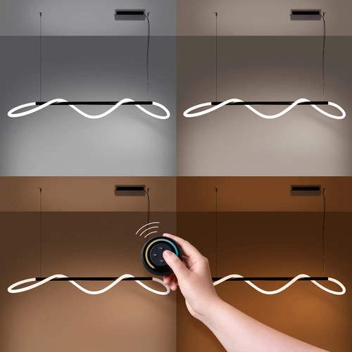 Závěsné svítidlo GALAKSE 148 černé LED nastavitelné moderní nad jídelní stůl