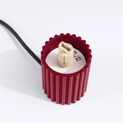 Stolní lampa HALO burgund moderní kovová do ložnice a kanceláře SOLLUX LIGHTING