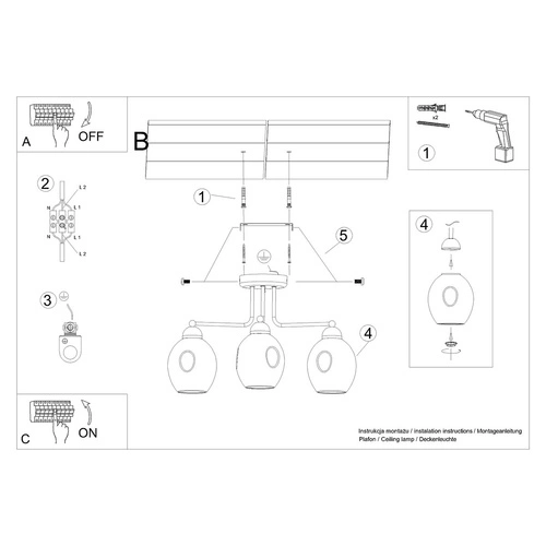 Lustr FILLAN 3 černý