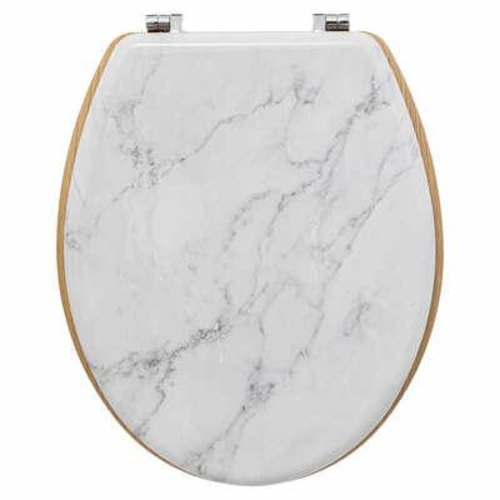 WC sedátko Abby pomalu sklápěcí duroplast bílý mramor moderní