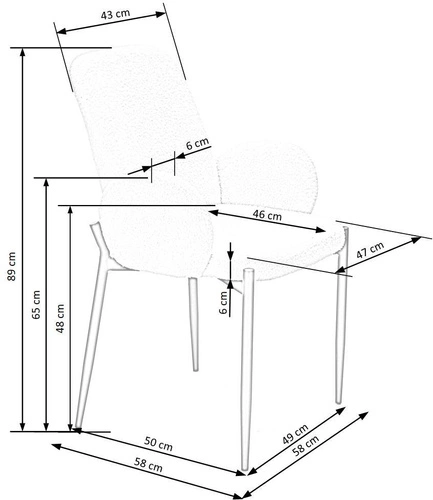 Čalouněná jídelní židle Perrol boucle krémová s područkami moderní Intesi