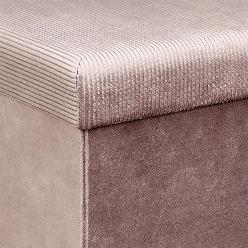 Růžový sametový taburet se schovkou Intesi Vels, glamour, skládací, 38x38 cm, do obýváku