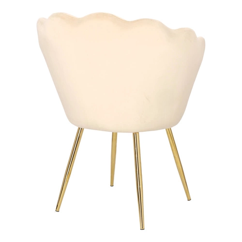 Čalouněná sametová židle Florencja Intesi béžová glamour s područkami do jídelny