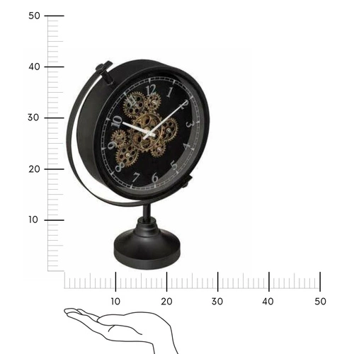 Stojací hodiny Mely 40 cm černé tichý mechanismus loftový do obýváku nebo kanceláře Atmosphera