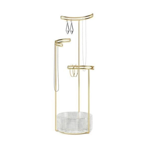 Organizér na šperky Tesora Glass, zlatý