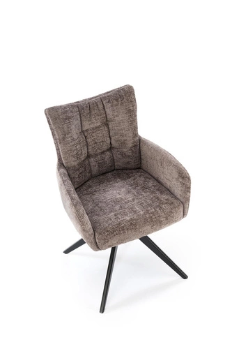 Otočná židle Dahlia Intesi šedá čalouněná moderní do kanceláře a jídelny s područkami