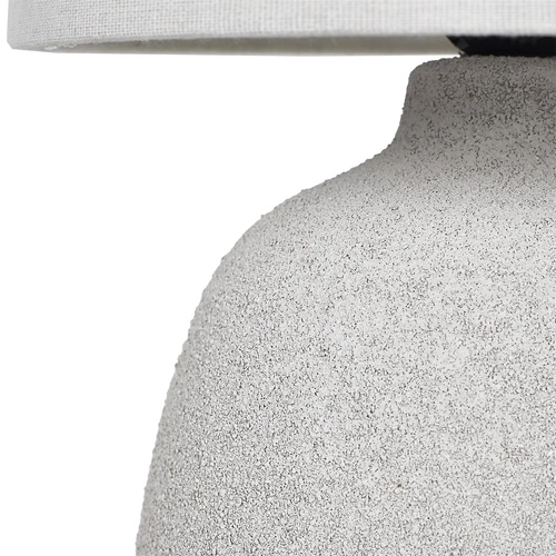 Keramická stolní lampa Amani šedá s bavlněným stínidlem do ložnice a obýváku moderní