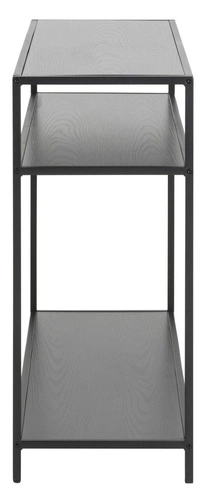 Moderní černá konzole Seaford se třemi policemi do předsíně nebo obývacího pokoje 100 cm Actona