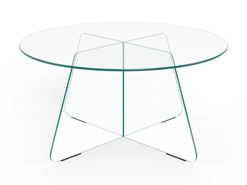 Konferenční stolek Samos 80 cm skleněný kulatý moderní do obýváku