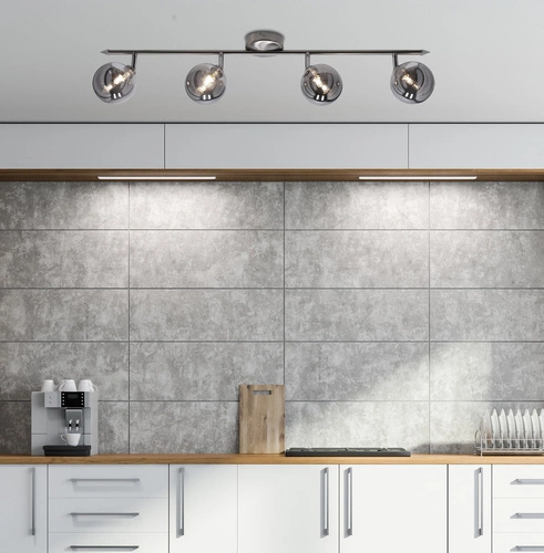 Moderní stropní svítidlo Rodia čtyřbodové skleněné saténové do obýváku a ložnice