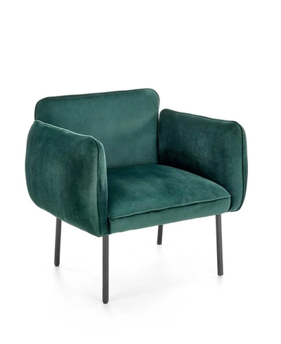 Moderní zelené sametové křeslo Canaria s područkami do obývacího pokoje Intesi