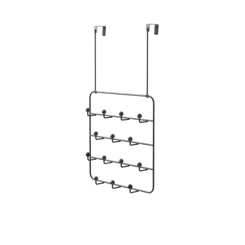 Nástěnný věšák Estique Multi Umbra černý ořech 14 háčků do předsíně loftový