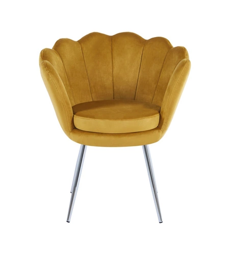 Židle shell Fiona VIC hořčice/stříbrné nohy