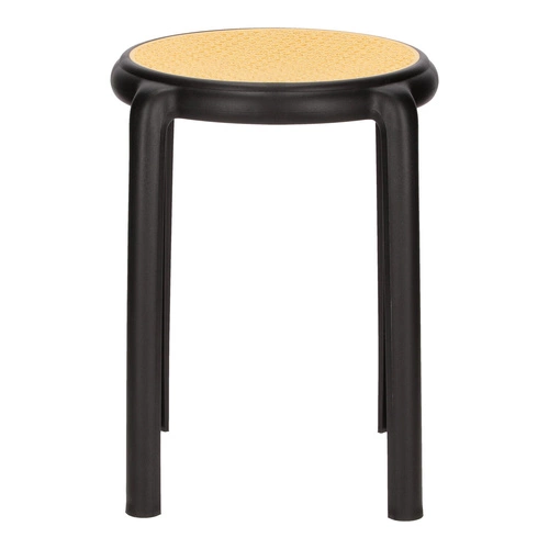 Černá stolička Zula Intesi do kuchyně a na balkon, boho styl, plastová, snadno čistitelná, stohovatelná