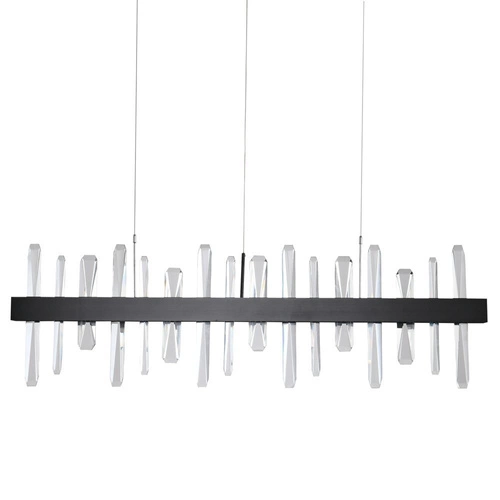 Závěsné LED svítidlo ARCTIC černé křišťálové 100 cm do obýváku a nad kuchyňský ostrůvek