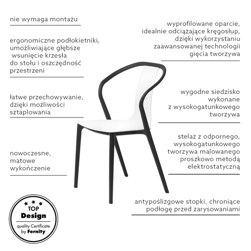 Židle Bella černá/bílá