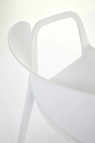 Bílá jídelní a zahradní židle Nadine z plastu, moderní, stohovatelná s područkami