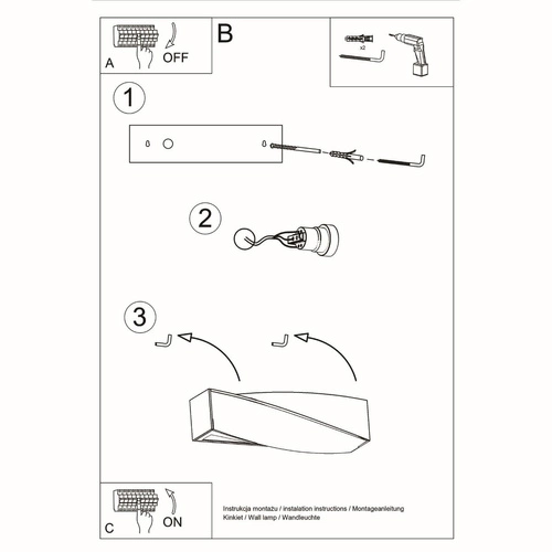 Nástěnné svítidlo Sigma bílá moderní keramická Sollux Lighting do obýváku a ložnice 42 cm