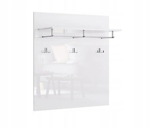 Nástěnný věšák Amanda bílý lesk s policí moderní do předsíně Intesi