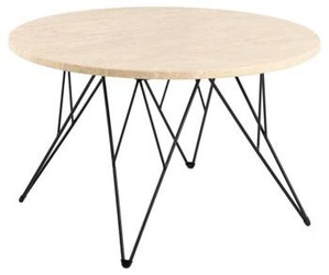 Konferenční stolek Prunus kulatý 80 cm travertin moderní loftový do obýváku Actona