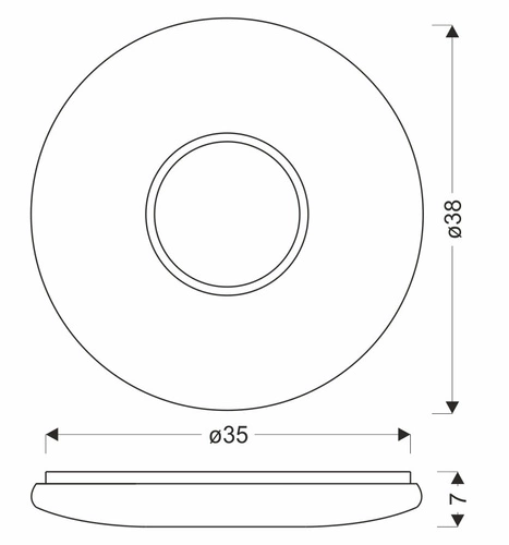 Stropní svítidlo URAN stropní svítidlo 38cm 24W LED 4000K difuzor bílá+chrom