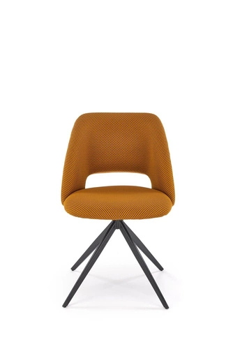 Kancelářská otočná židle Maeba Intesi hořčicová moderní čalouněná s černými nohami