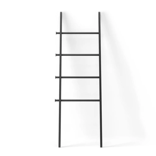 Stojanový věšák žebřík Leana Umbra černý moderní do předsíně a koupelny