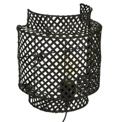 Nástěnné svítidlo Liby boho černé bambusové do obýváku a ložnice Atmosphera 23 cm