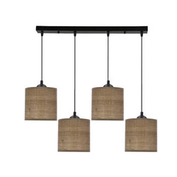 Legno černá 15 4x40W E27 stínidlo ořech závěsná lampa