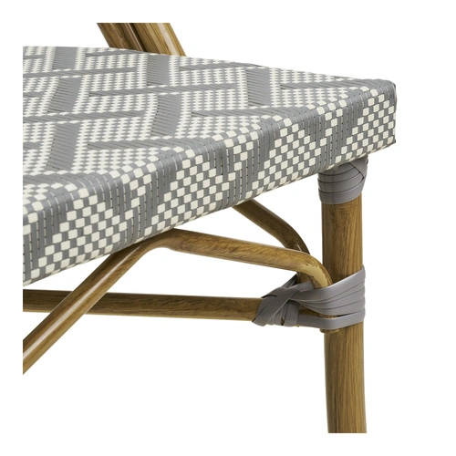 Boho jídelní a kuchyňská židle Lauria kovová bílo‑šedá