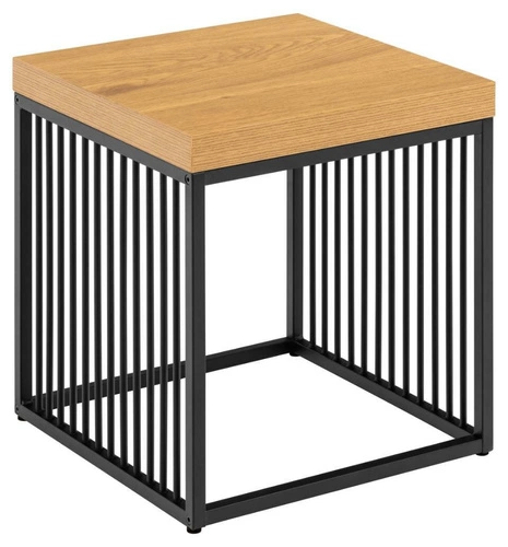 Konferenční stolek čtvercový Strington 40x40 cm dub černý loftový do obýváku Actona