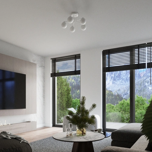 Lustr Astral 5 bílý minimalistický skleněné koule moderní Sollux Lighting