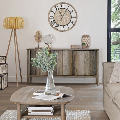 Dřevěná komoda Banila 160 cm z přírodní akácie v rustikálním stylu do obýváku Atmosphera