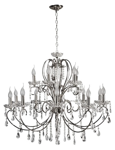 Křišťálový lustr glamour Aurora chrom nastavitelný do obýváku a jídelny CANDELLUX 88 cm