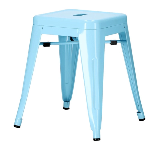 Modrá kovová stolička Paris do kuchyně a obýváku inspirovaná Tolix moderní 46 cm D2.DESIGN