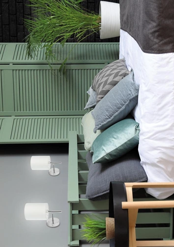 Nástěnné svítidlo Yan chrom moderní s textilním stínidlem do obývacího pokoje a ložnice CANDELLUX LIGHTING