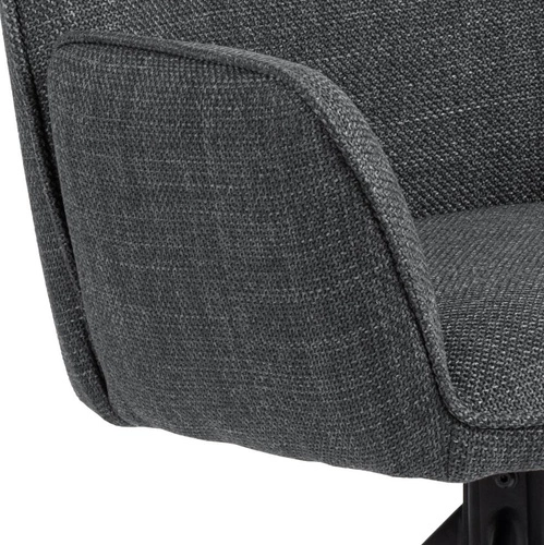 Otočná čalouněná židle Glenda Actona šedá s područkami do jídelny a obýváku