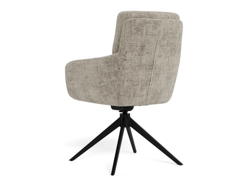 Actona Roger šedá čalouněná otočná jídelní židle s područkami