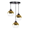 Contessa závěsná lampa deska černá 3x40 E27 zlaté stínítko