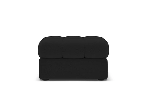 Čalouněný taburet Justin Black černý sametový čtvercový do obýváku a ložnice ve stylu glamour