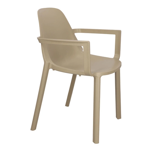 Zahradní židle s područkami PIU Arm béžová SCAB Design, moderní stohovatelný plast