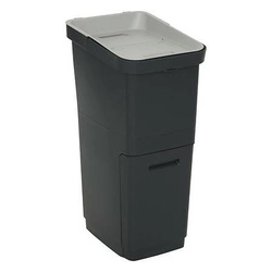 Třídicí odpadkový koš 36L Slow černý šedý plastový do kuchyně a kanceláře 5five