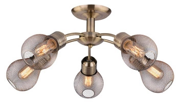 Závěsné svítidlo Gliva zlaté 5bodové loftové do obýváku a jídelny CANDELLUX