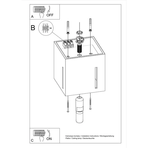 Stropní černé čtvercové svítidlo Pixar Sollux moderní do obýváku kuchyně ložnice 10x10 cm