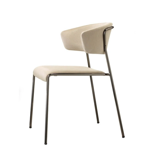 Sametové křeslo Lisa béžové s područkami moderní glamour do obýváku