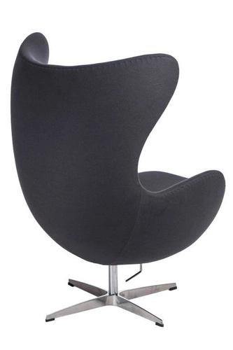 Křeslo ušák Egg grafitový kašmír otočné houpací moderní do obýváku D2.DESIGN