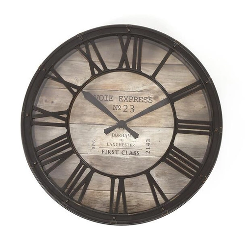 Nástěnné hodiny vintage Atmosphera Vintage wood 39 cm do obýváku loftový dekor imitace dřeva