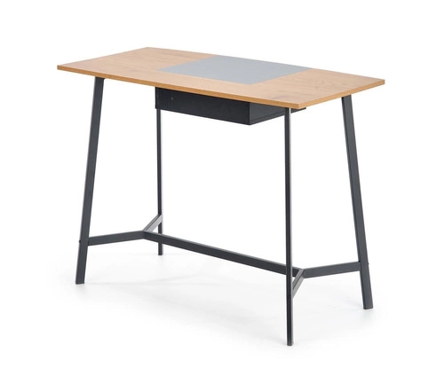Psací stůl Inner loftový pracovní dub zlatý a černý moderní s policí 100x50 cm Intesi