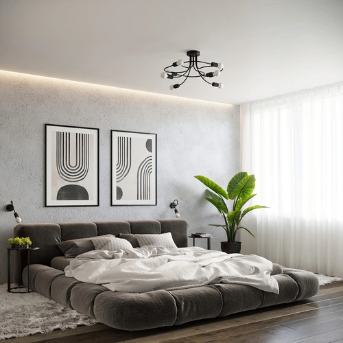 Lustr LEVAR 4 černý loftový stropní svítidlo do obýváku, ložnice, jídelny 75 cm